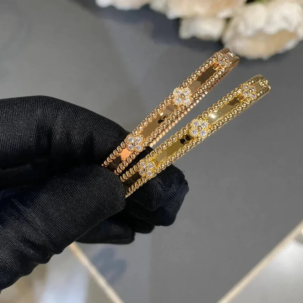 [Glow Muse]CLOVER BRACELET 4MM DIAMONDS