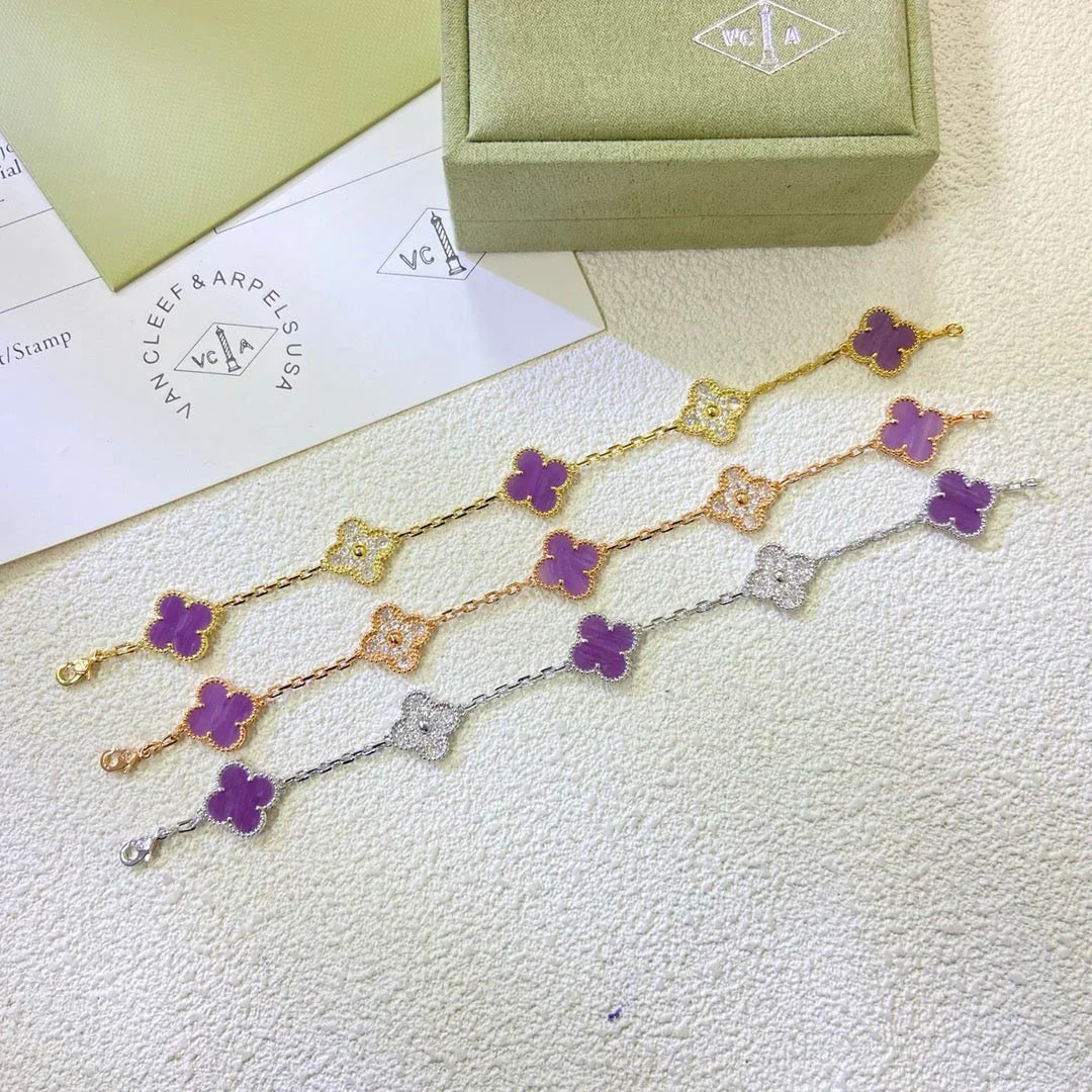 [⭐Glow Muse] CLOVER 5 MOTIF VIOLET BRACELET COLLECTION