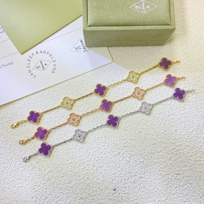 [⭐Glow Muse] CLOVER 5 MOTIF VIOLET BRACELET COLLECTION