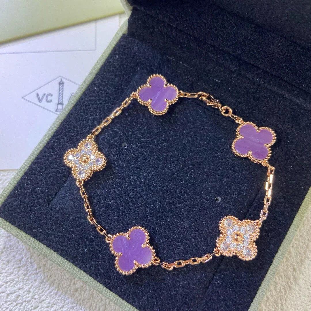 [⭐Glow Muse] CLOVER 5 MOTIF VIOLET BRACELET COLLECTION