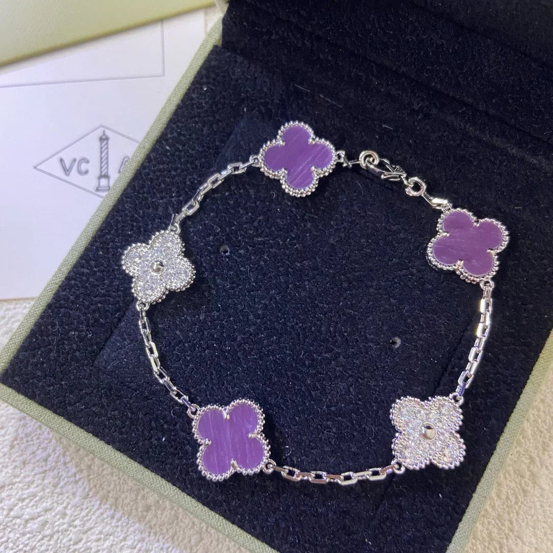 [⭐Glow Muse] CLOVER 5 MOTIF VIOLET BRACELET COLLECTION