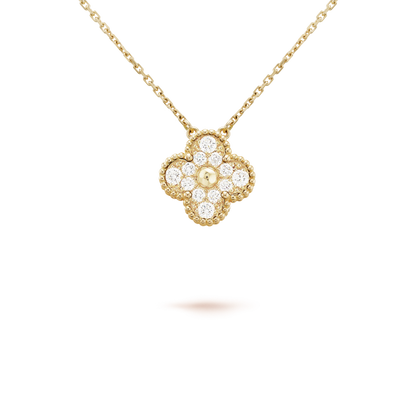 [Glow Muse]CLOVER 15MM DIAMOND SINGLE FLOWER NECKLACE