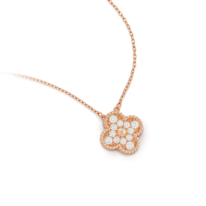[Glow Muse]CLOVER 15MM DIAMOND SINGLE FLOWER NECKLACE