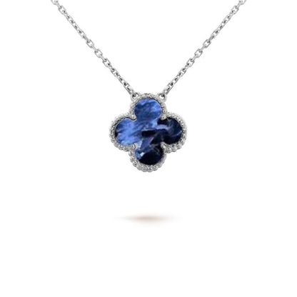 [Glow Muse]CLOVER 15MM PIETERSITE NECKLACE SILVER