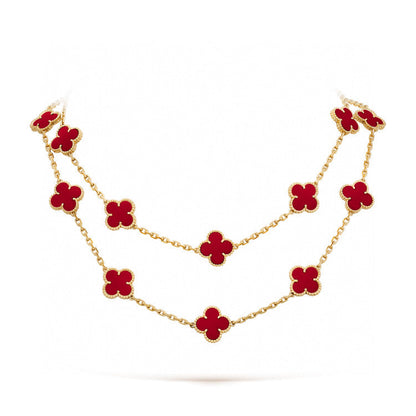 [Glow Muse]CLOVER 20 MOTIFS CARNELIAN NECKLACE