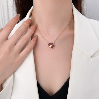 [Glow Muse]LUCKY  CARNELIANS LADYBUG NECKLACE