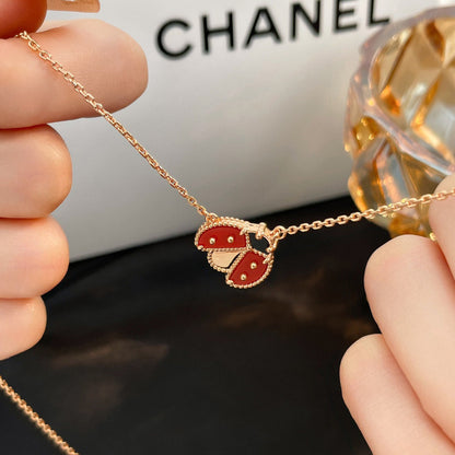 [Glow Muse]LUCKY  CARNELIANS LADYBUG NECKLACE