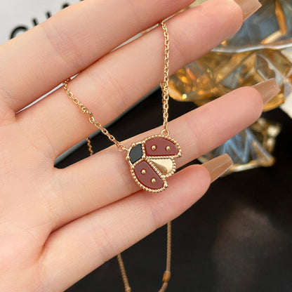 [Glow Muse]LUCKY  CARNELIANS LADYBUG NECKLACE