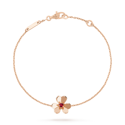 [Glow Muse]FRIVOLE GOLD FLOWER PINK MALACHITE BRACELET