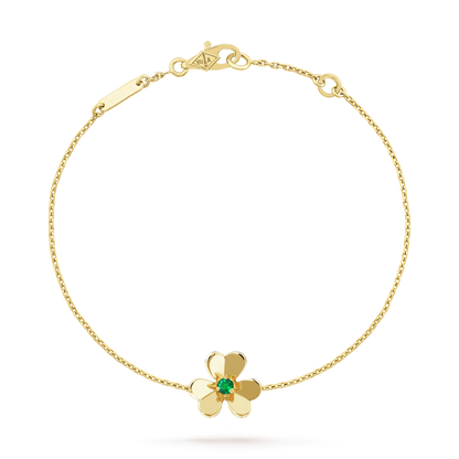 [Glow Muse]FRIVOLE GOLD FLOWER PINK MALACHITE BRACELET