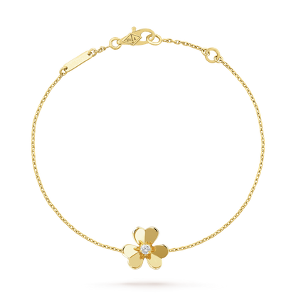 [Glow Muse]FRIVOLE GOLD FLOWER PINK MALACHITE BRACELET