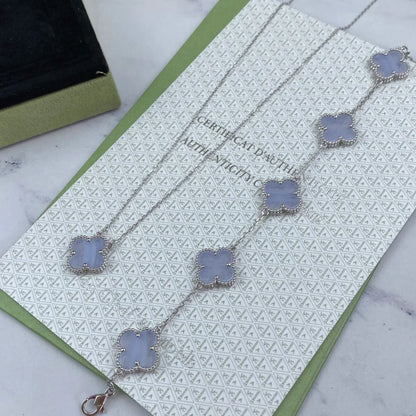 [⭐Glow Muse] CLOVER 5 MOTIF PURPLE CHALCEDONY BRACELET COLLECTION