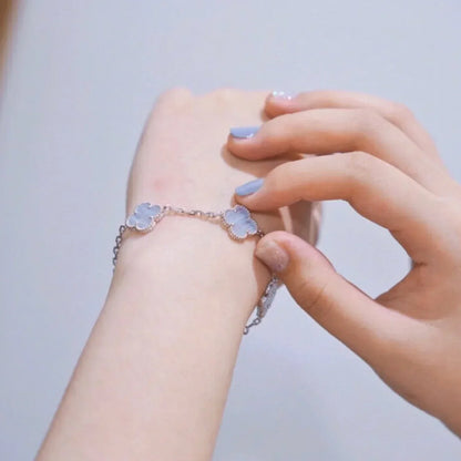 [⭐Glow Muse] CLOVER 5 MOTIF PURPLE CHALCEDONY BRACELET COLLECTION
