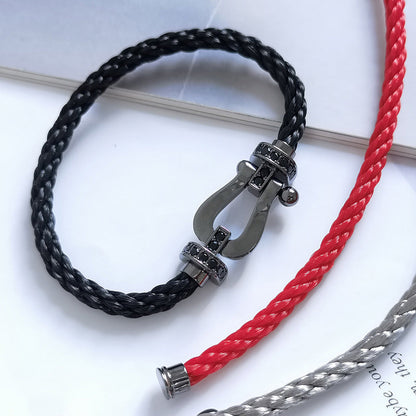 [Glow Muse]FORCE LARGE SERIES HORSESHOE BLACK SAMURAI BRACELET