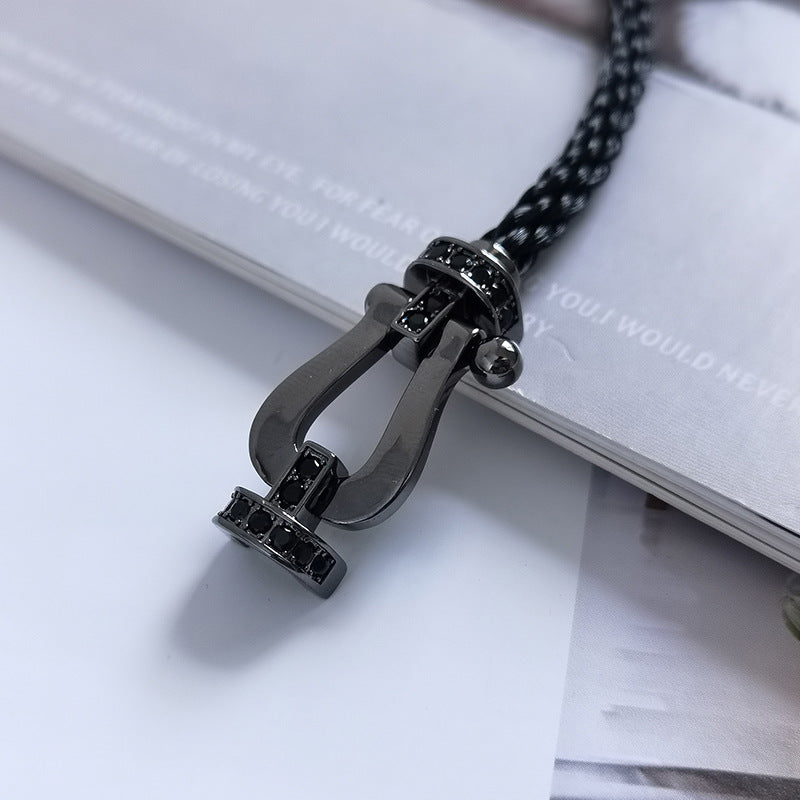 [Glow Muse]FORCE LARGE SERIES HORSESHOE BLACK SAMURAI BRACELET