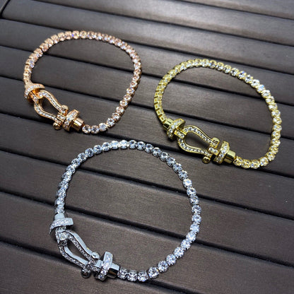 [Glow Muse]FORCE  LARGE HORSESHOE FULL DIAMOND TENNIS BRACELET