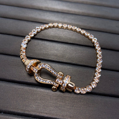 [Glow Muse]FORCE  LARGE HORSESHOE FULL DIAMOND TENNIS BRACELET