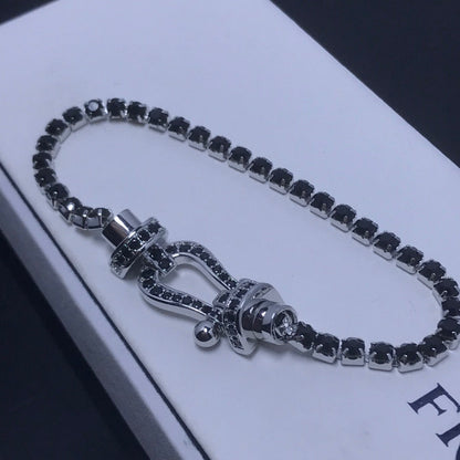 [Glow Muse]FORCE  LARGE HORSESHOE FULL DIAMOND TENNIS BRACELET