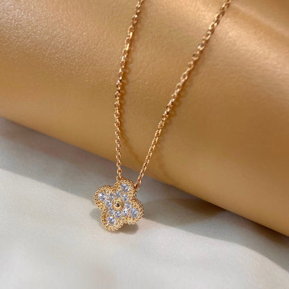 [Glow Muse]CLOVER 15MM DIAMOND SINGLE FLOWER NECKLACE