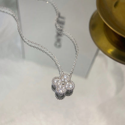 [Glow Muse]CLOVER 15MM DIAMOND SINGLE FLOWER NECKLACE