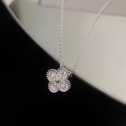 [Glow Muse]CLOVER 15MM DIAMOND SINGLE FLOWER NECKLACE
