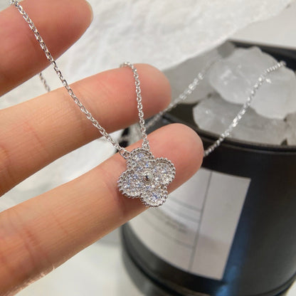 [Glow Muse]CLOVER 15MM DIAMOND SINGLE FLOWER NECKLACE