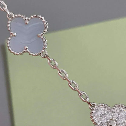 [⭐Glow Muse] CLOVER 5 MOTIF PURPLE CHALCEDONY BRACELET COLLECTION