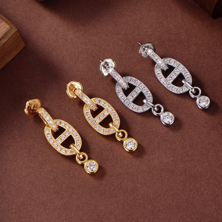 [Glow Muse]HM CHAINE DIAMOND EARRINGS