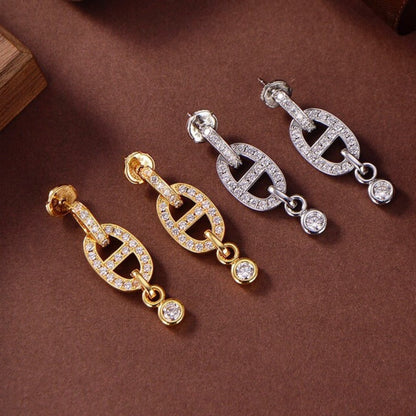 [Glow Muse]HM CHAINE DIAMOND EARRINGS