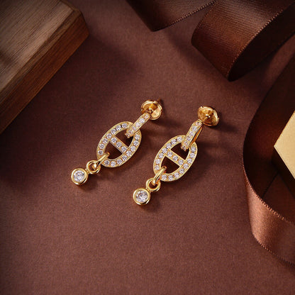 [Glow Muse]HM CHAINE DIAMOND EARRINGS