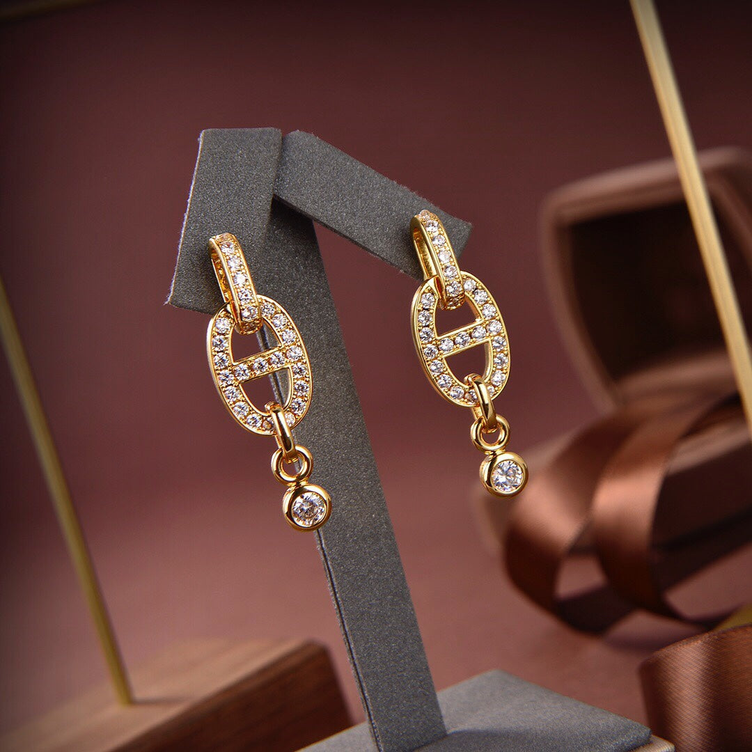 [Glow Muse]HM CHAINE DIAMOND EARRINGS