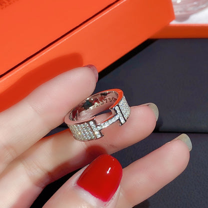 [Glow Muse]H RING FULL DIAMOND