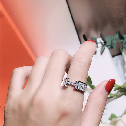 [Glow Muse]H RING FULL DIAMOND