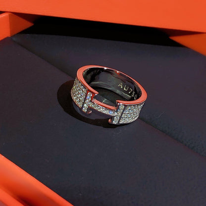 [Glow Muse]H RING FULL DIAMOND