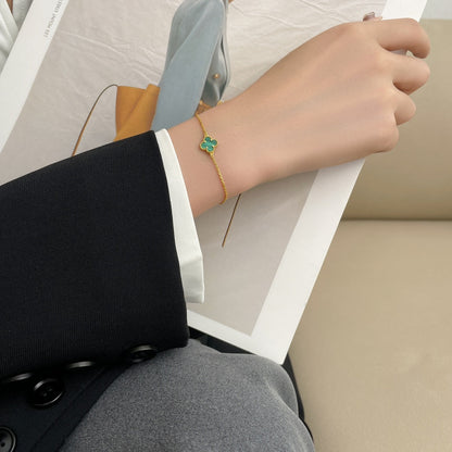 [Glow Muse]CLOVER BRACELET MALACHITE 1 MOTIF