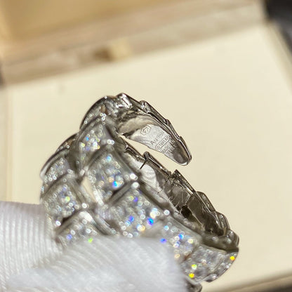 [Glow Muse]SERPENTI DOUBLE RING SILVER DIAMOND PAVED