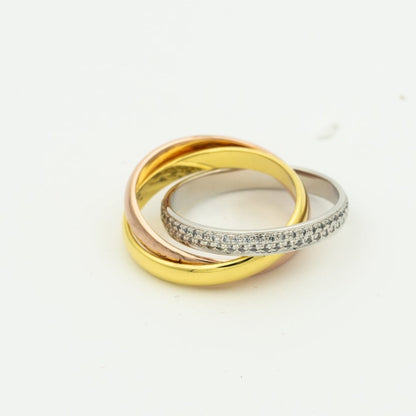 [Glow Muse Jewelry]TRINITY RING GOLD PINK GOLD SILVER DIAMONDS