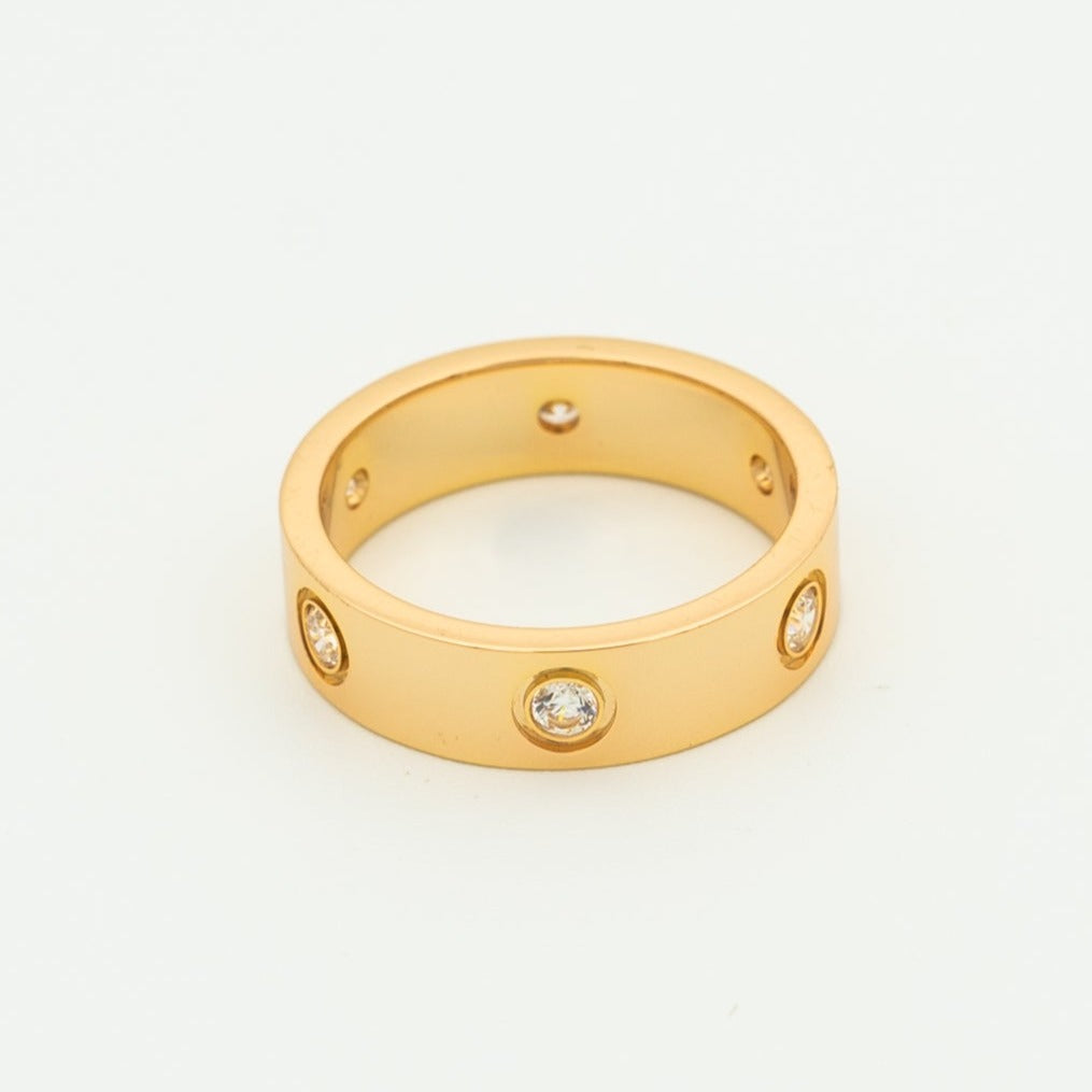 [Glow Muse]LOVE RING 5.5MM 6 DIAMONDS PINK GOLD