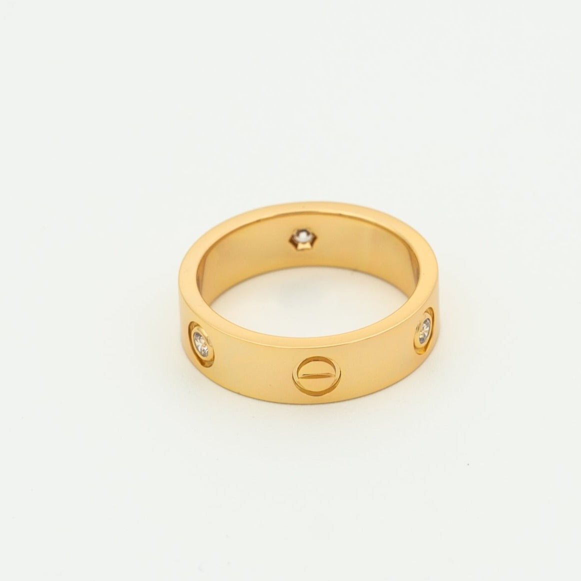 [Glow Muse]LOVE RING 5.5MM 3 DIAMONDS PINK GOLD