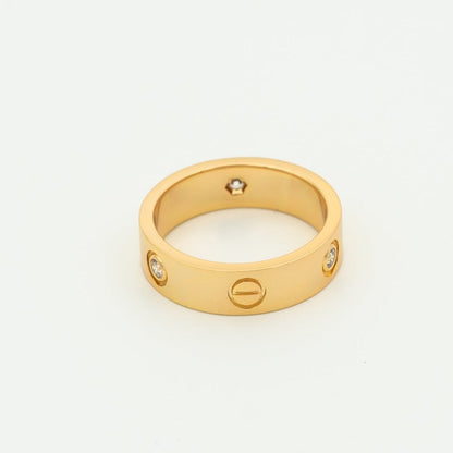 [Glow Muse]LOVE RING 5.5MM 3 DIAMONDS PINK GOLD