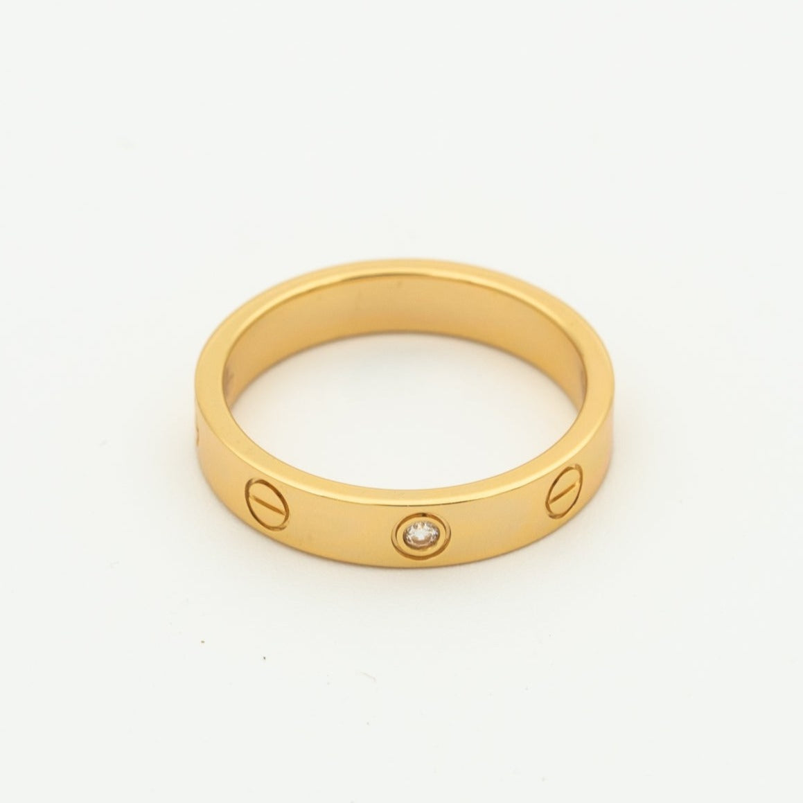 [Glow Muse]LOVE RING 4MM 1 DIAMOND PINK GOLD