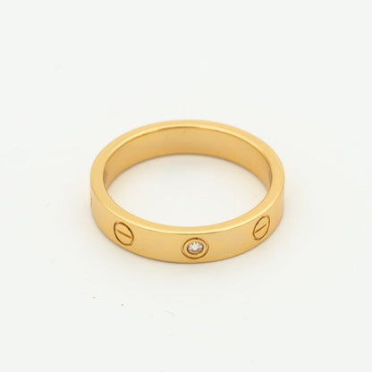 [Glow Muse]LOVE RING 4MM 1 DIAMOND PINK GOLD