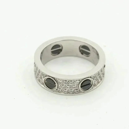 [Glow Muse]LOVE RING 5.5MM DIAMONDS PAVED CERAMIC