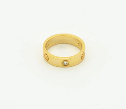 [Glow Muse]LOVE RING 4MM 1 DIAMOND GOLD