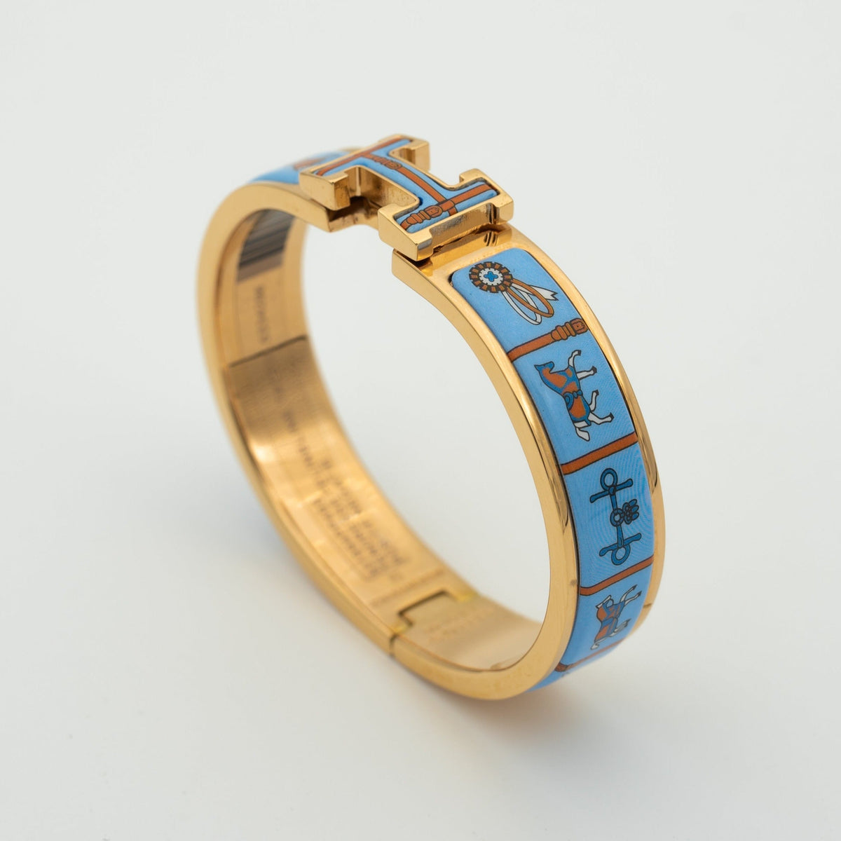 [Glow Muse]H PINK GOLD BRACELET BLUE CERAMIC