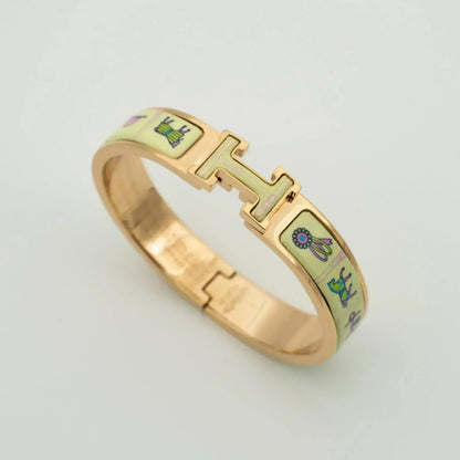 [Glow Muse]H PINK GOLD BRACELET CREAM CERAMIC