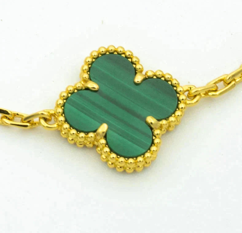 [⭐Glow Muse] CLOVER 5 MOTIF MALACHITE BRACELET COLLECTION