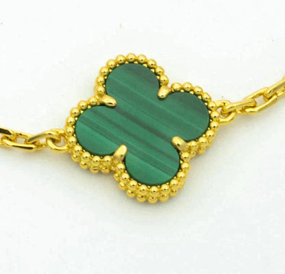 [⭐Glow Muse] CLOVER 5 MOTIF MALACHITE BRACELET COLLECTION