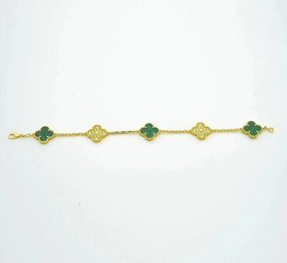 [⭐Glow Muse] CLOVER 5 MOTIF MALACHITE BRACELET COLLECTION