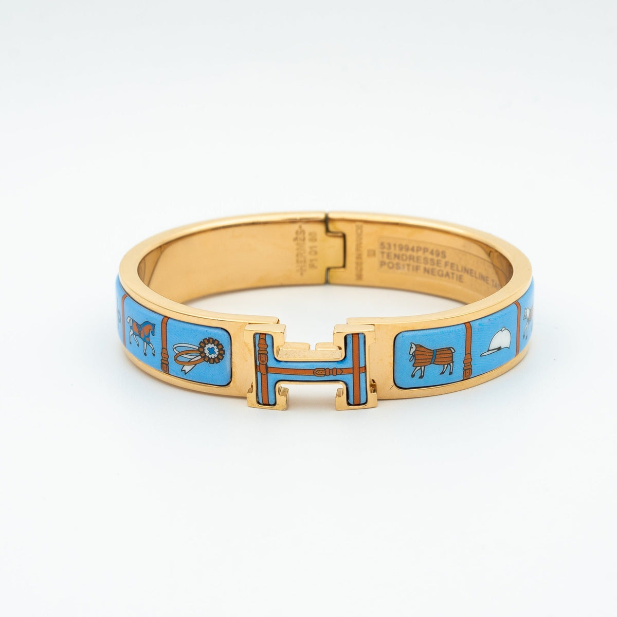 [Glow Muse]H PINK GOLD BRACELET BLUE CERAMIC